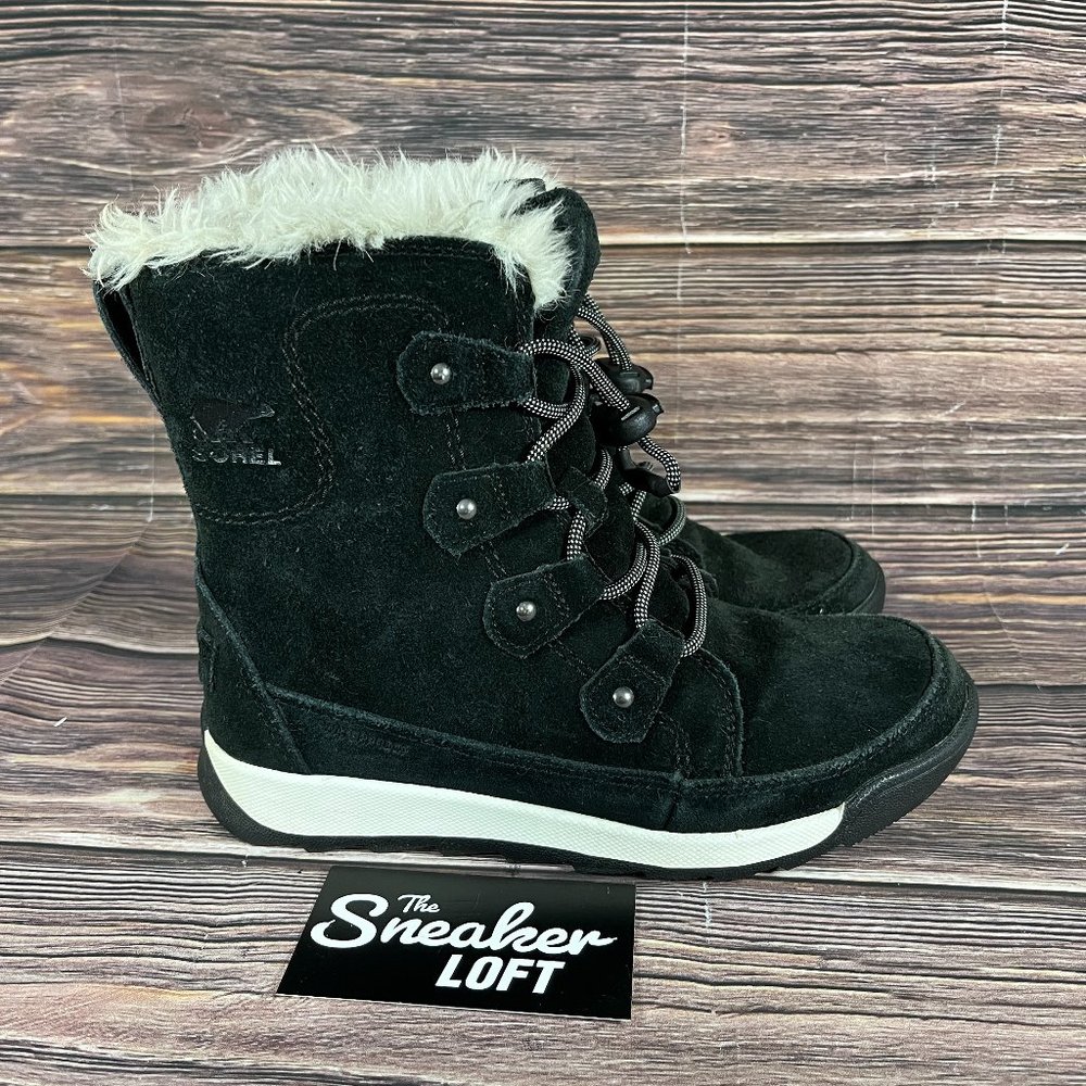 Sorel Youth Whitney II Joan Black Lace Up Waterproof Winter Boots